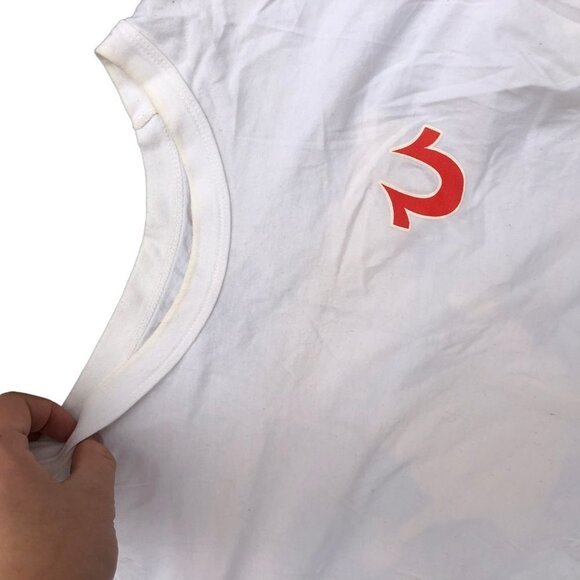 Vintage True Religion Shirt XXL BIG LOGO WHITE - Picture 7 of 8